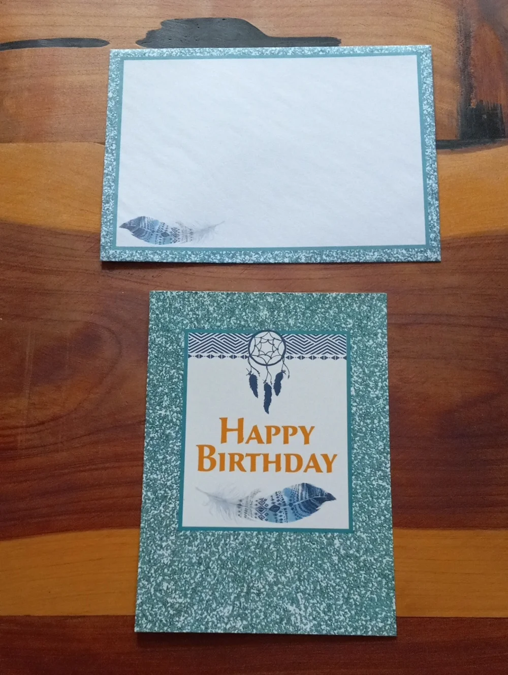 Lot of 5 Religious Feather & Dreamcatcher Birthday Cards with Envelopes